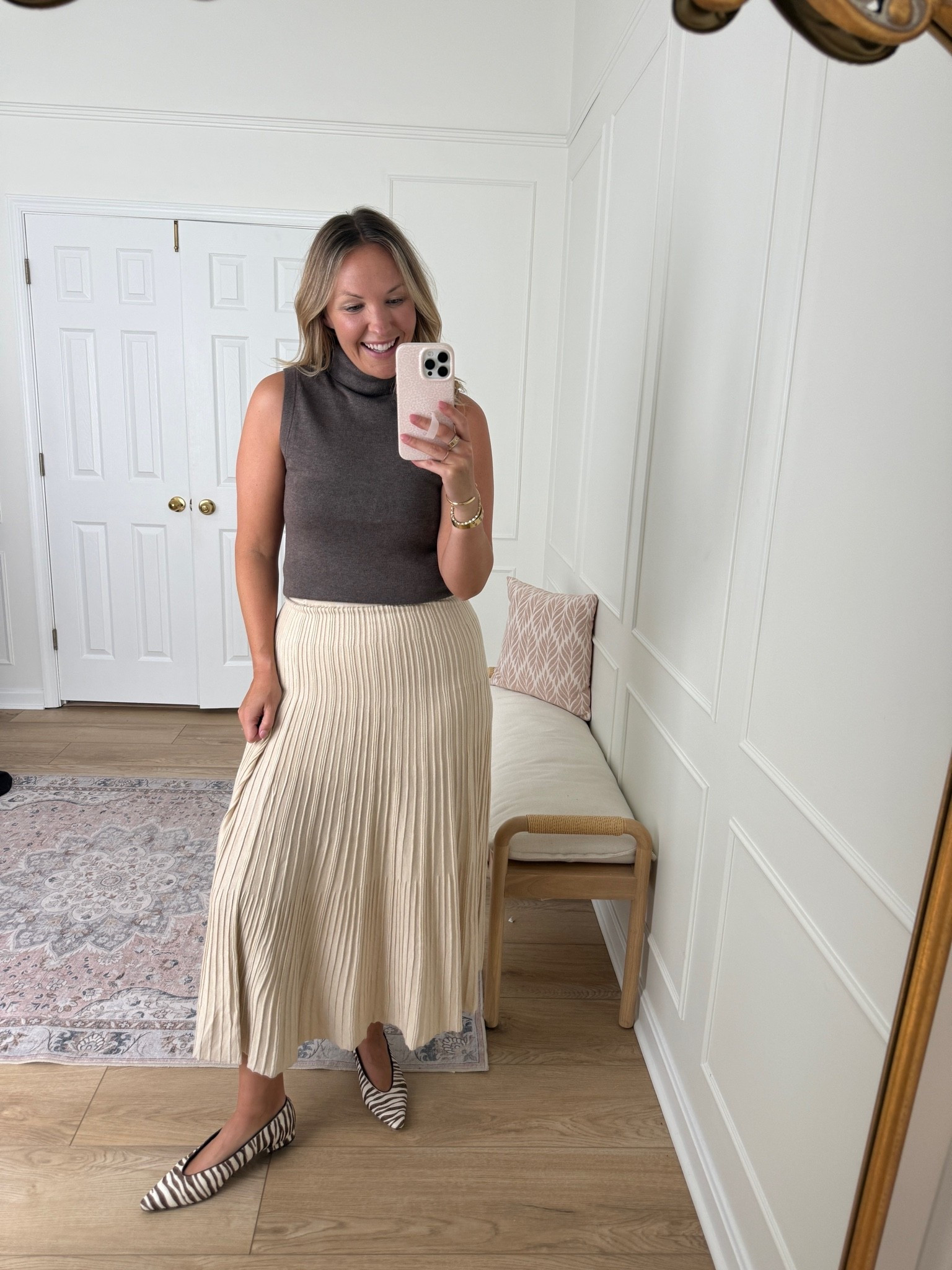 Fall workwear - wearing med top and large skirt

#LTKWorkwear #LTKMidsize #LTKSeasonal