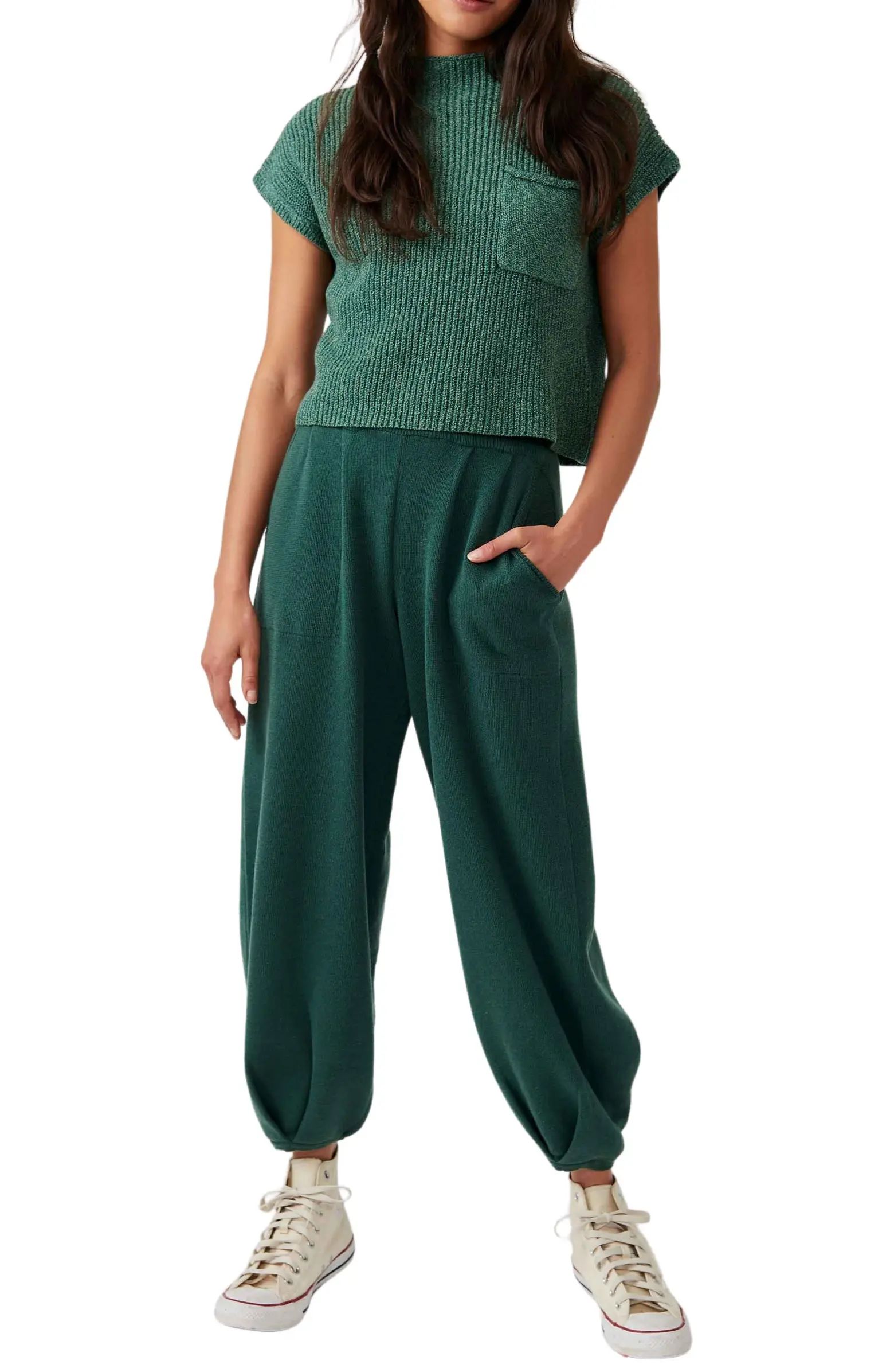 free-est Freya Short Sleeve Sweater & Pull-On Pants Set | Nordstrom