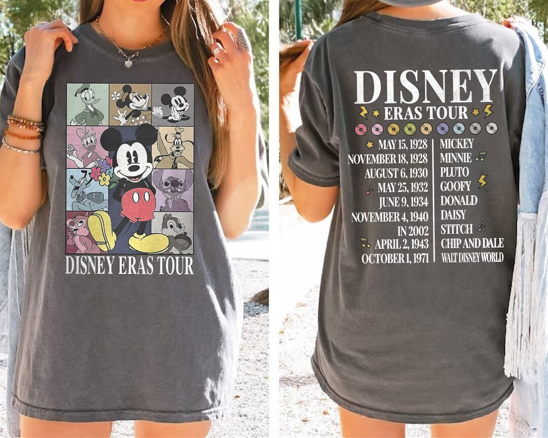 Vintage Disneyland Eras Tour Comfort Color Shirt, Mickey And Friends Shirt, Retro Walt Disneyworl... | Etsy (US)