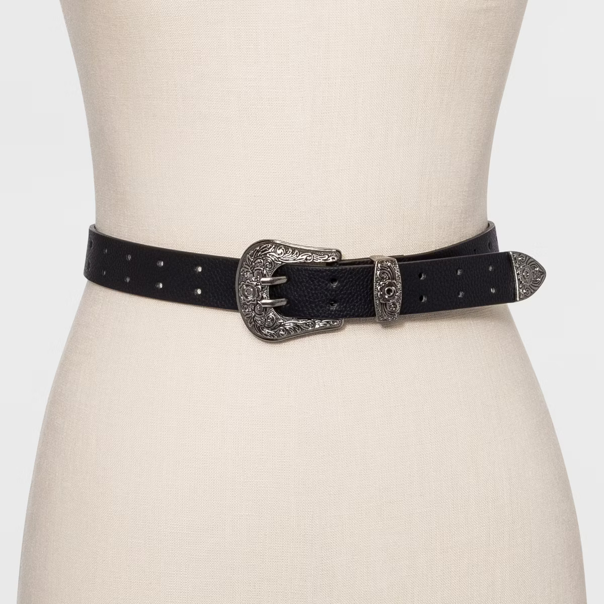 Women's Double Perf Western Belt - Wild Fable™ Black | Target