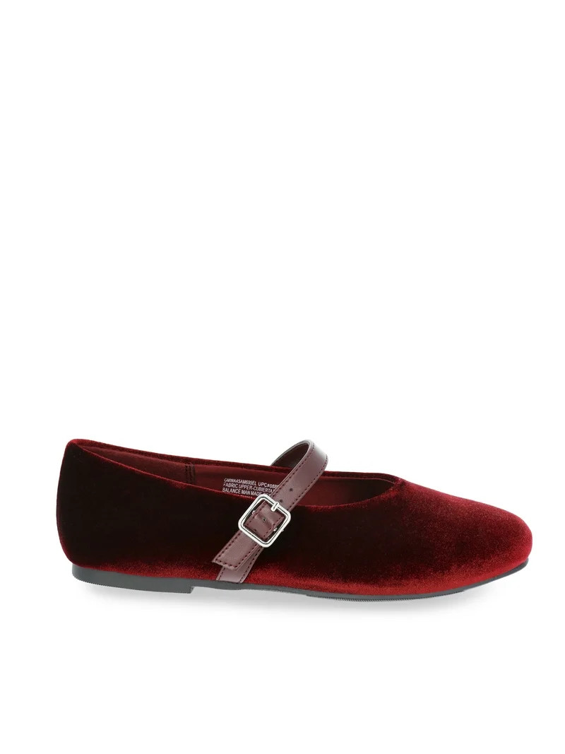 Weekend Academy Girls Velvet Ballet Flats | Walmart (US)