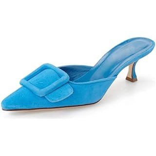 Fericzot Mules for Women,Slingback Buckle Pumps Pointed Toe Slippers Kitten Heels Shoes Slides Ba... | Amazon (US)