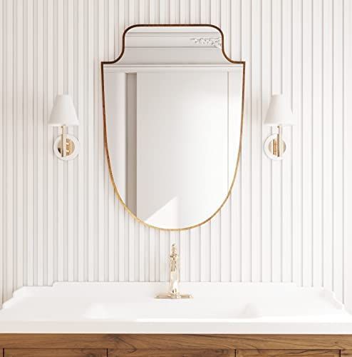 LVNGD Shield Shape Antique Finish Italian Style Wall Mounted Mirror | Amazon (US)