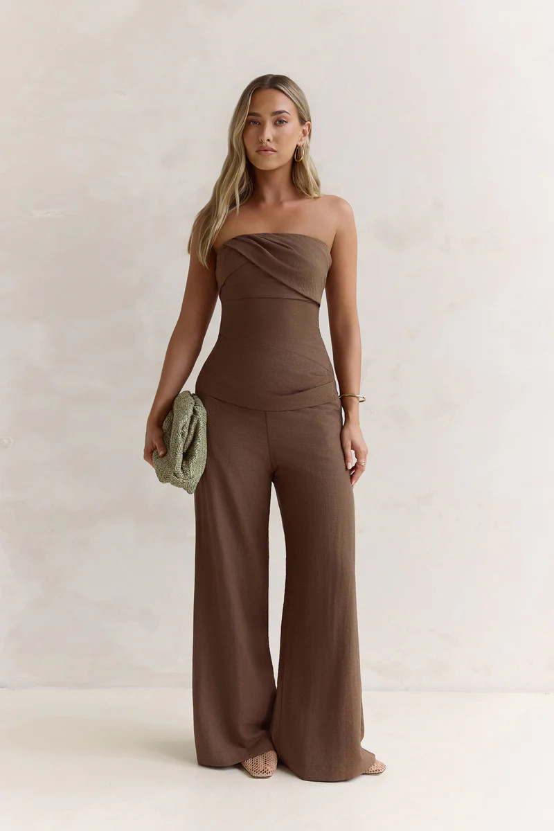 Laidback Lover Strapless Set Brown | Fortunate One