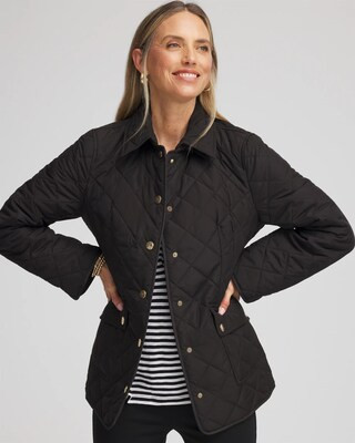 Women's Quilted Barn Jacket in Black | Chico's | Chico's