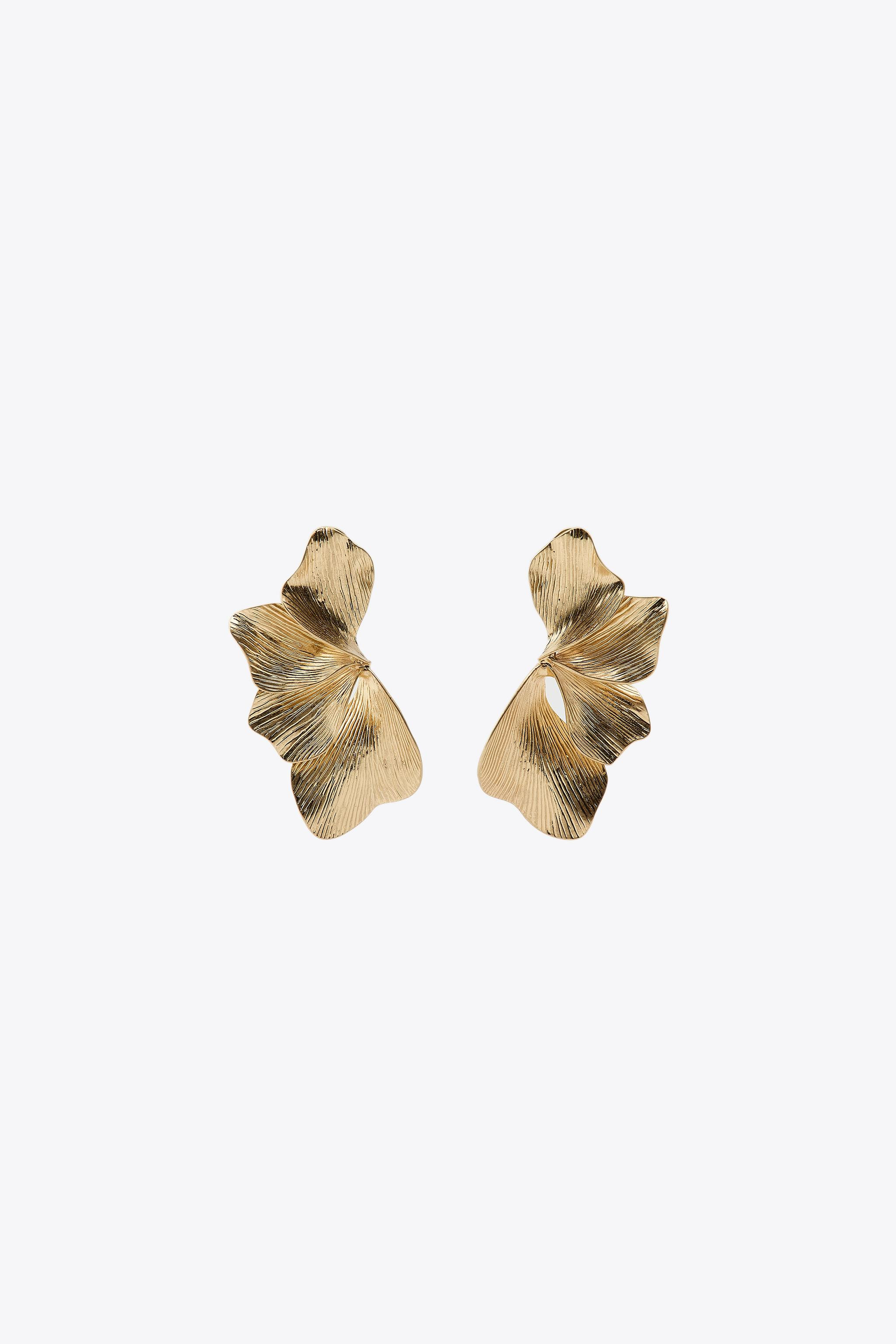 CARVED FAN EARRINGS | Zara US