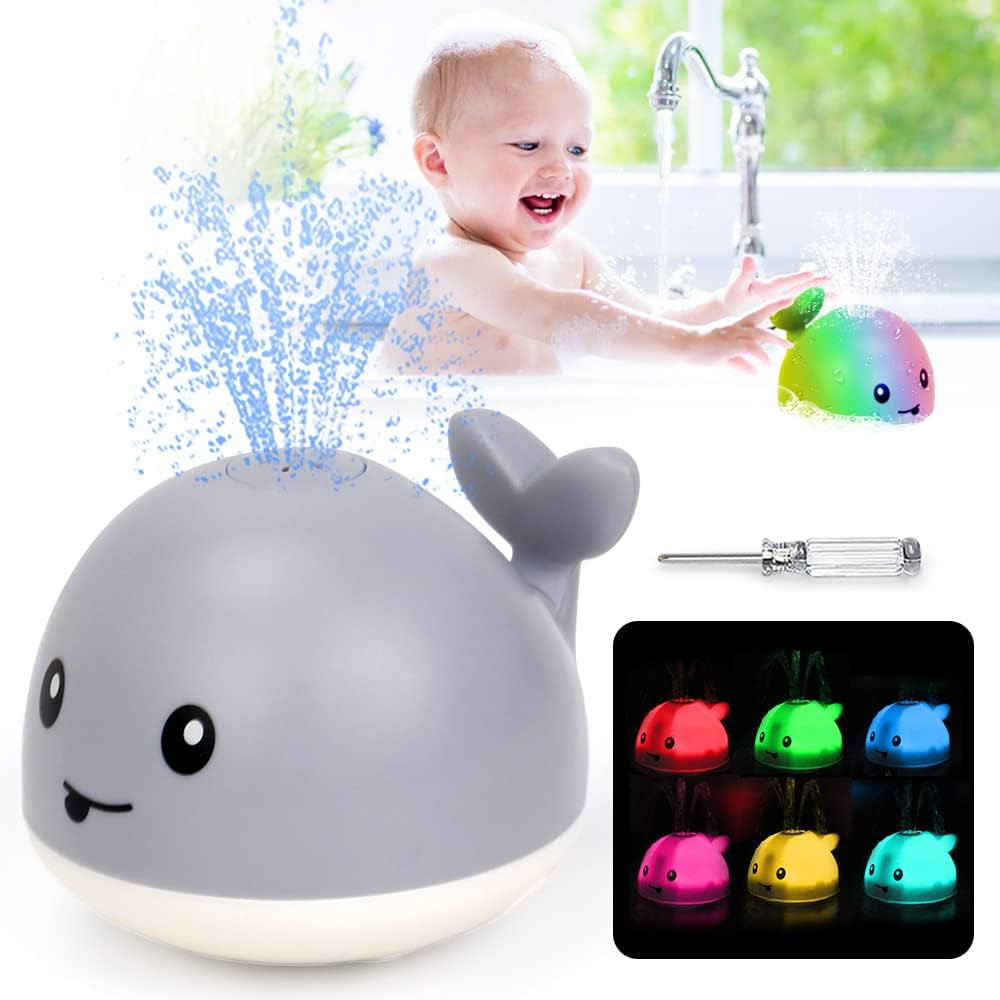 OENUX Whale Bath Toy, Light Up Baby Bathtub Toys with Automatic Spray Water and Colorful LED Ligh... | Amazon (US)