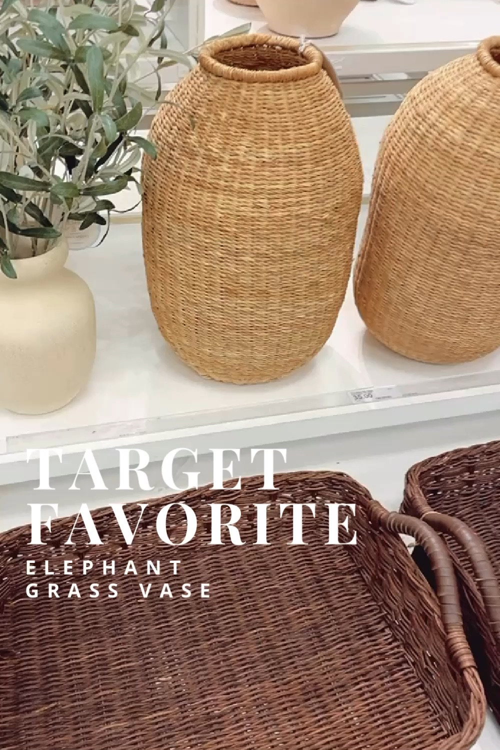 Close-up of this elephant grass vase from the Threshold + Studio McGee collection at Target. 

Style Tip: Perfect for dried fall branches! 

#falldecor #homedecor #basket #vase

#LTKHome #LTKFindsUnder50 #LTKStyleTip