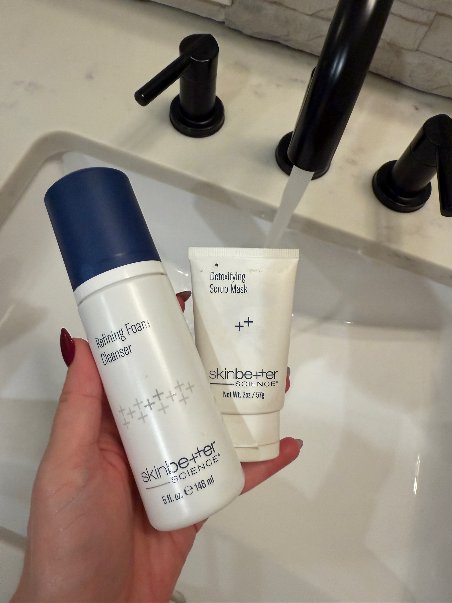My cleansing must haves right now. I’ve been loving the skinbetter science refining foam cleanser and detoxifying scrub mask. Leaving my skin feeling soft, smooth and brighter with a more refined look after washing. 

#LTKStyleTip #LTKBeauty #LTKFindsUnder50