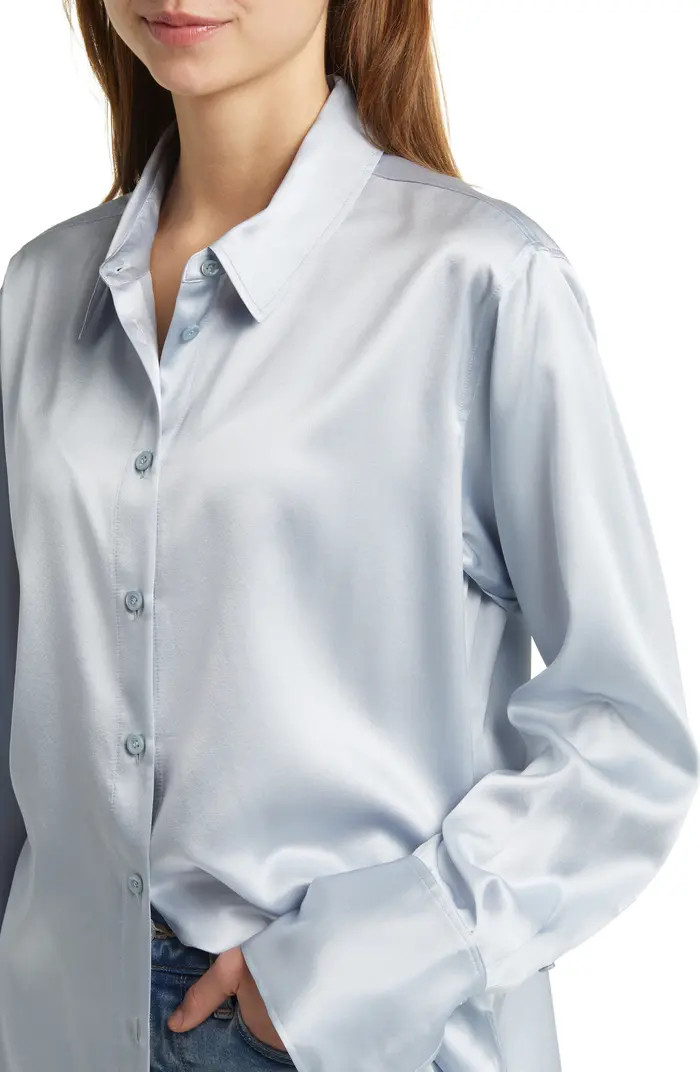 The Standard Women's Stretch Silk Button-Up Shirt | Nordstrom Rack