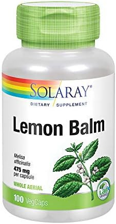 Solaray Lemon Balm Aerial 475mg | Healthy Mental Calm & Relaxation and Rest Support | Whole Aeria... | Amazon (US)