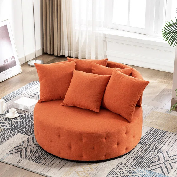 Minorca Upholstered Swivel Barrel Chair | Wayfair North America