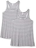Marky G Apparel Women's Flowy Racerback Tank-2 Pack, Star Ath Heather/White, S | Amazon (US)