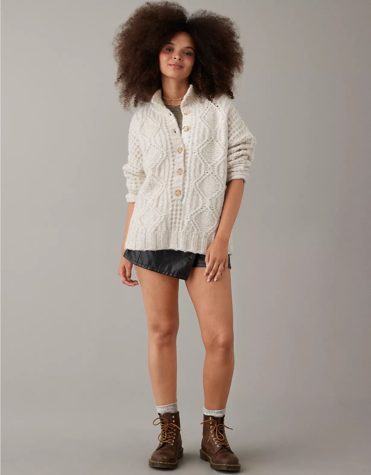 AE Oversized Cable-Knit Sweater | American Eagle Outfitters (US & CA)