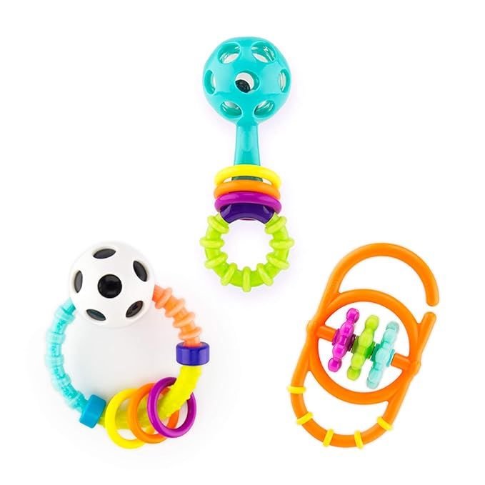 Sassy My First Rattles Newborn Gift Set with 3 Soft and Flexible Rattles, Ages 0+ Months | Amazon (US)
