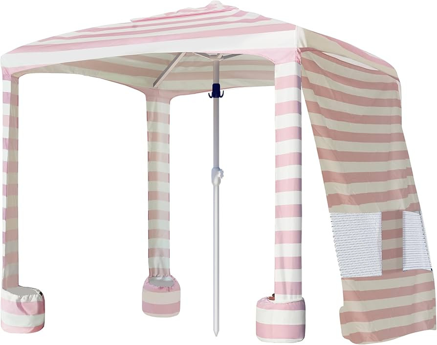 AMMSUN Beach Cabana, 6.2'×6.2' Beach Canopy, Easy Set up and Take Down, Cabana Tent with Sand Po... | Amazon (US)
