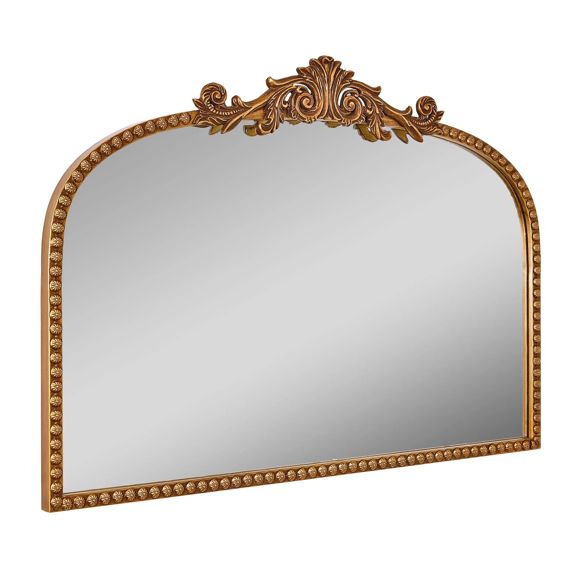 24" x 34" Filigree Arch Metal Mantle Mirror Decor in Gold | Walmart (US)