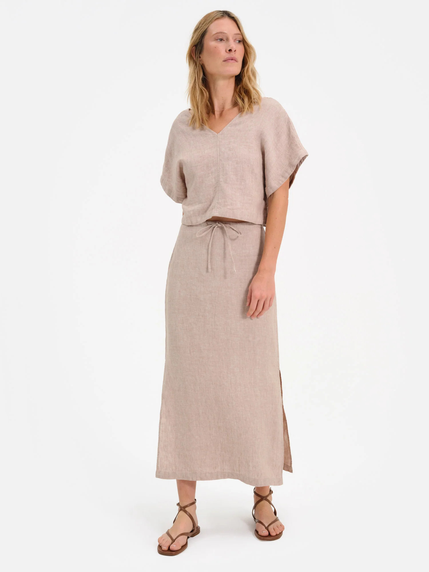 Organic Linen Midi Skirt | MATE The Label