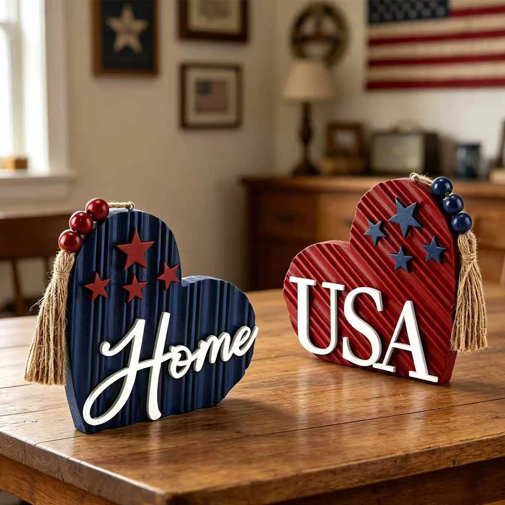 Patriotic Table Decorations Memorial Day Tabletop Decorations for Home  Wooden Centerpieces Red W... | Walmart (US)