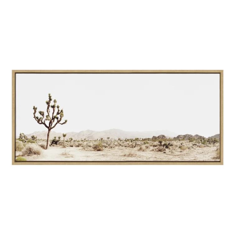 Lone Joshua Tree - Floater Frame Photograph on Canvas | Wayfair North America