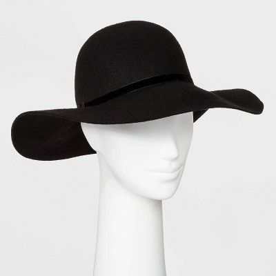 Women's Felt Floppy Wide Brim Hat - A New Day™ Black | Target