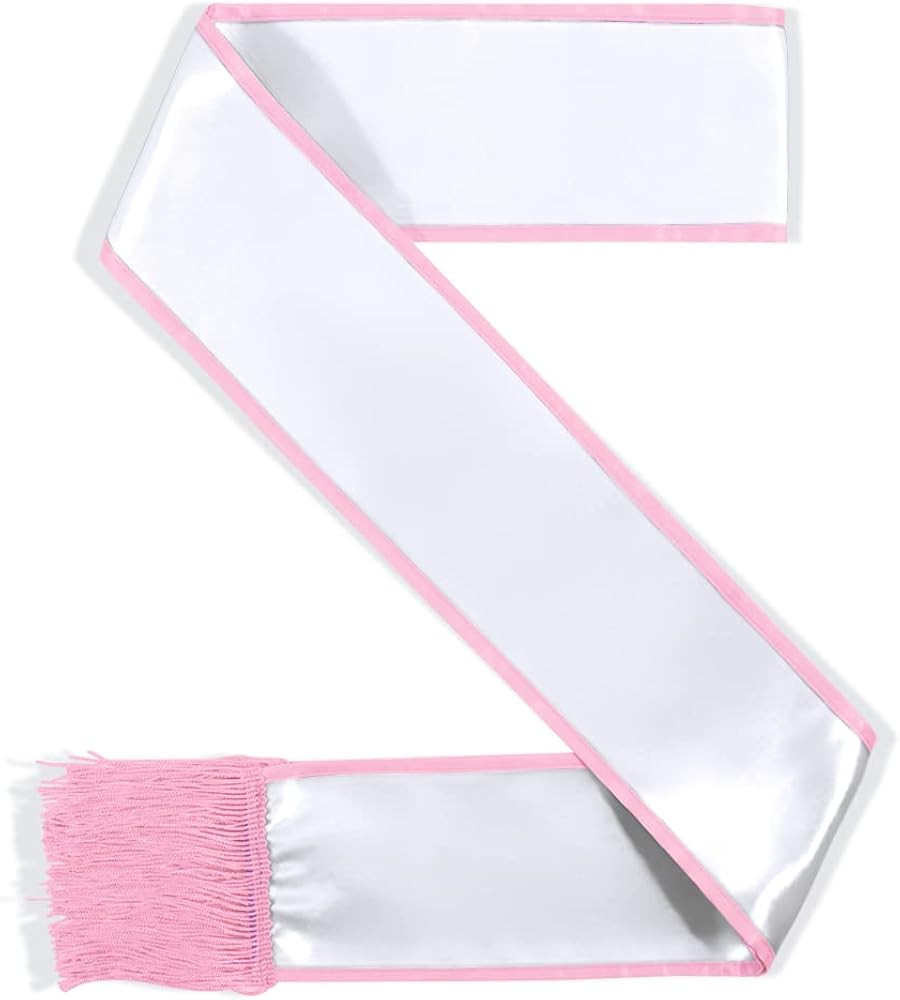 Party to Be Plain Sash with Tassels Blank Satin Sash for Adults 3.9" Wide x 74.8" in Total Length | Amazon (US)