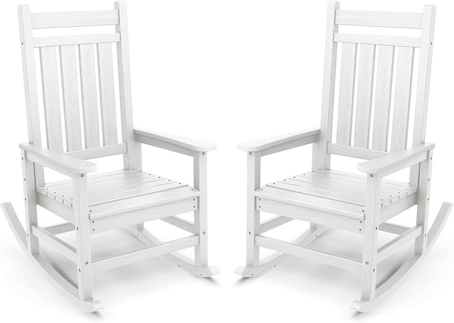 SERWALL Outdoor Rocking Chair, HDPE Rocking Chair for Adults, All Weather Porch Oversized Rockers... | Amazon (US)