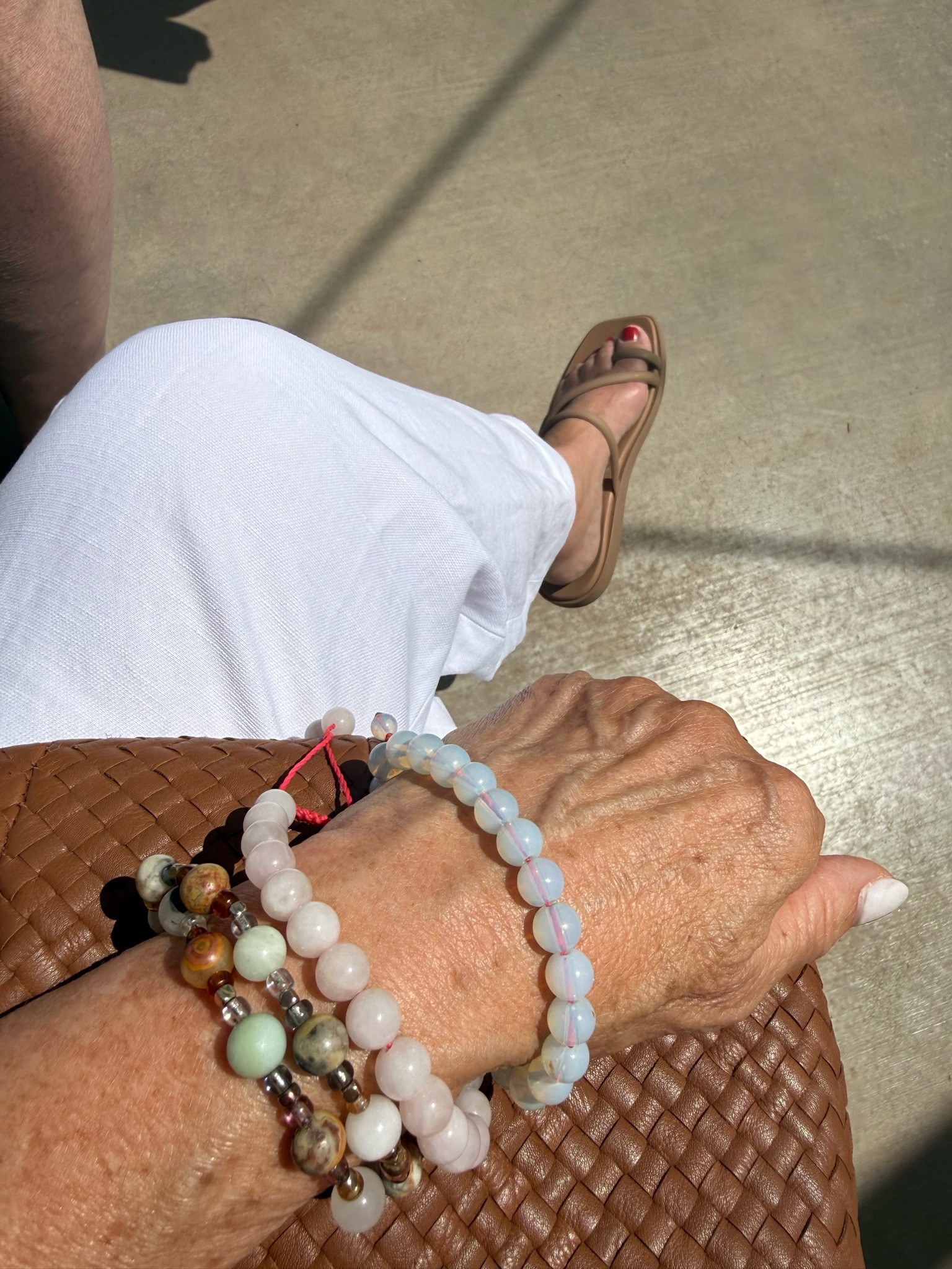 I'm getting some questions about a few trending accessories I'm wearing. 

Neutral-colored shoe
Beaded bracelets
Woven bags
Linen pants

#LTKSeasonal #LTKootd #LTKTravel