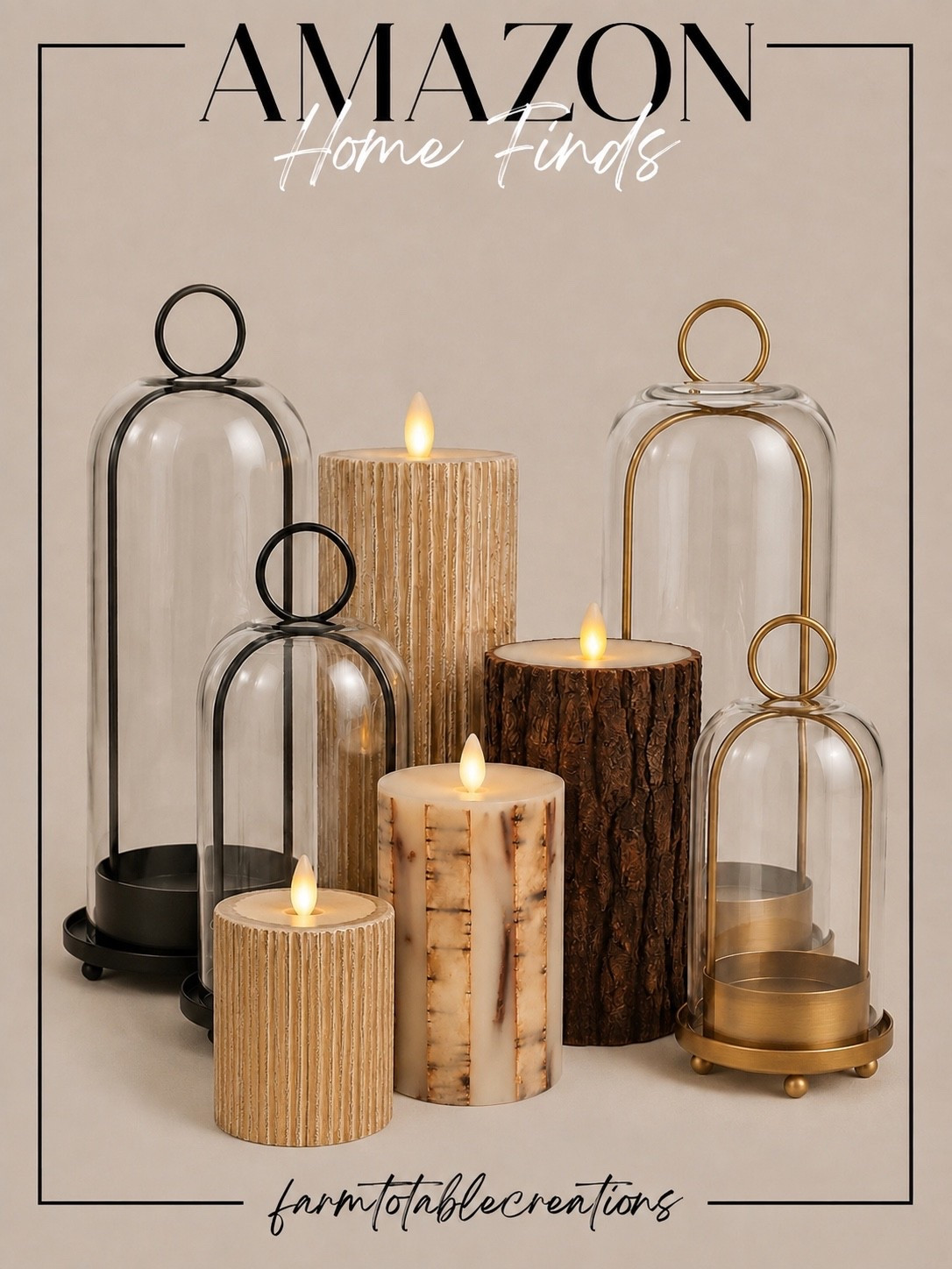 Amazon Candle Finds That Look High-End ✨🤍

These Amazon home finds prove you don’t have to spend a fortune to create a warm, designer-inspired space. From elegant glass cloches to realistic flameless candles with rich wood textures, these pieces instantly elevate shelves, console tables, and coffee tables while adding the perfect cozy ambiance.

Follow @farmtotablecreations on Instagram for more cozy home finds and affordable designer-inspired decor.

#LTKHome #AmazonHome #AmazonFinds #HomeDecor #CozyHome #NeutralDecor #DesignerStyle #AffordableDecor #InteriorInspiration #ShelfStyling #HomeStyling #FarmToTableCreations

#LTKHome #LTKSeasonal