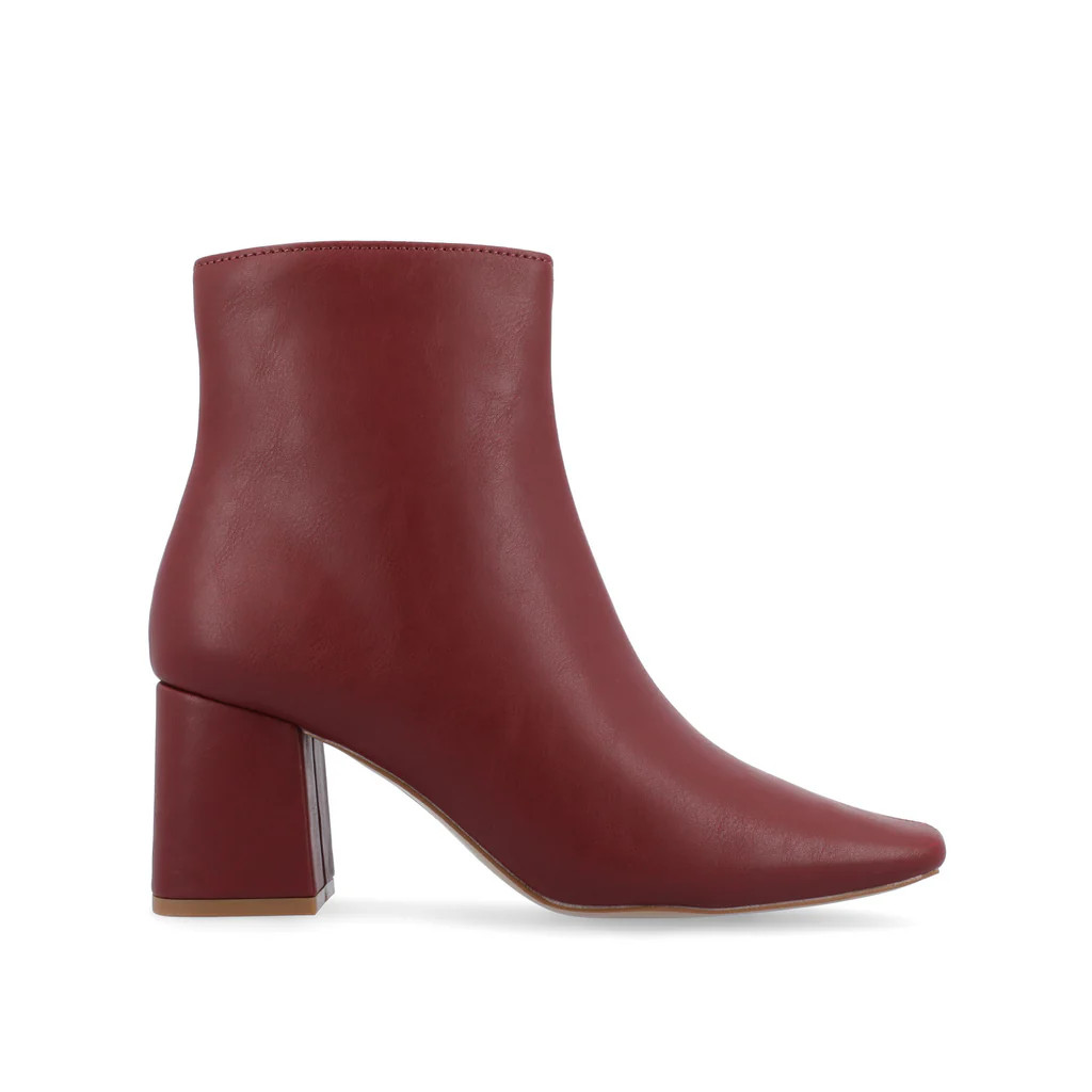 HAYLINN SQUARE TOE BOOTIES IN FAUX LEATHER | Journee Collection