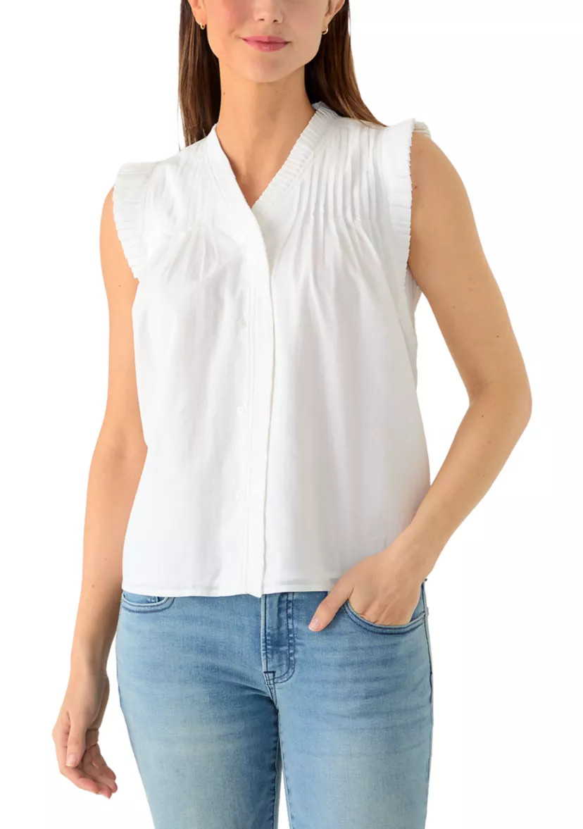 Women's Sleeveless Ruffle Neck Top | Belk