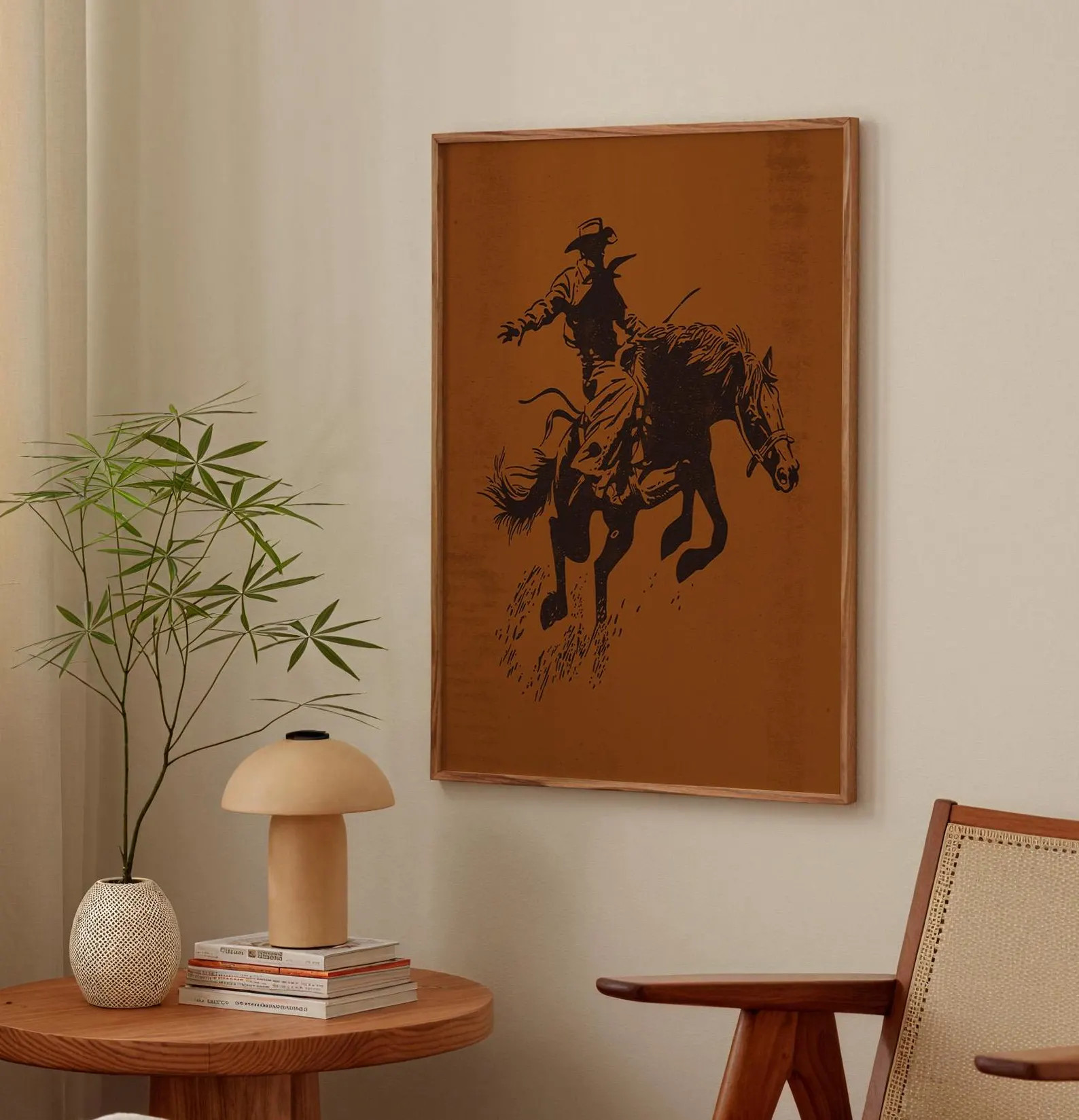 Bucking Bronco Art Print | Retro Cowboy Illustration (Digital Download) | Etsy (Global)