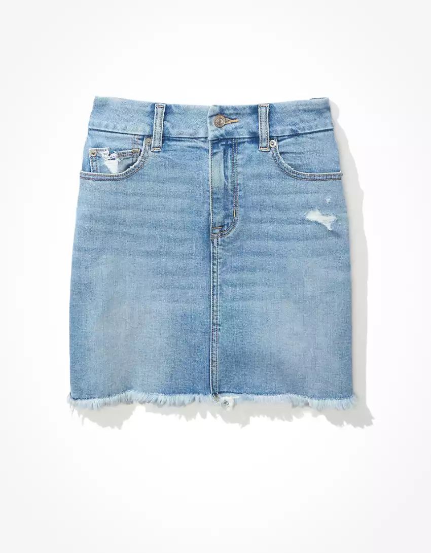 AE Curvy Denim Mini Skirt | American Eagle Outfitters (US & CA)