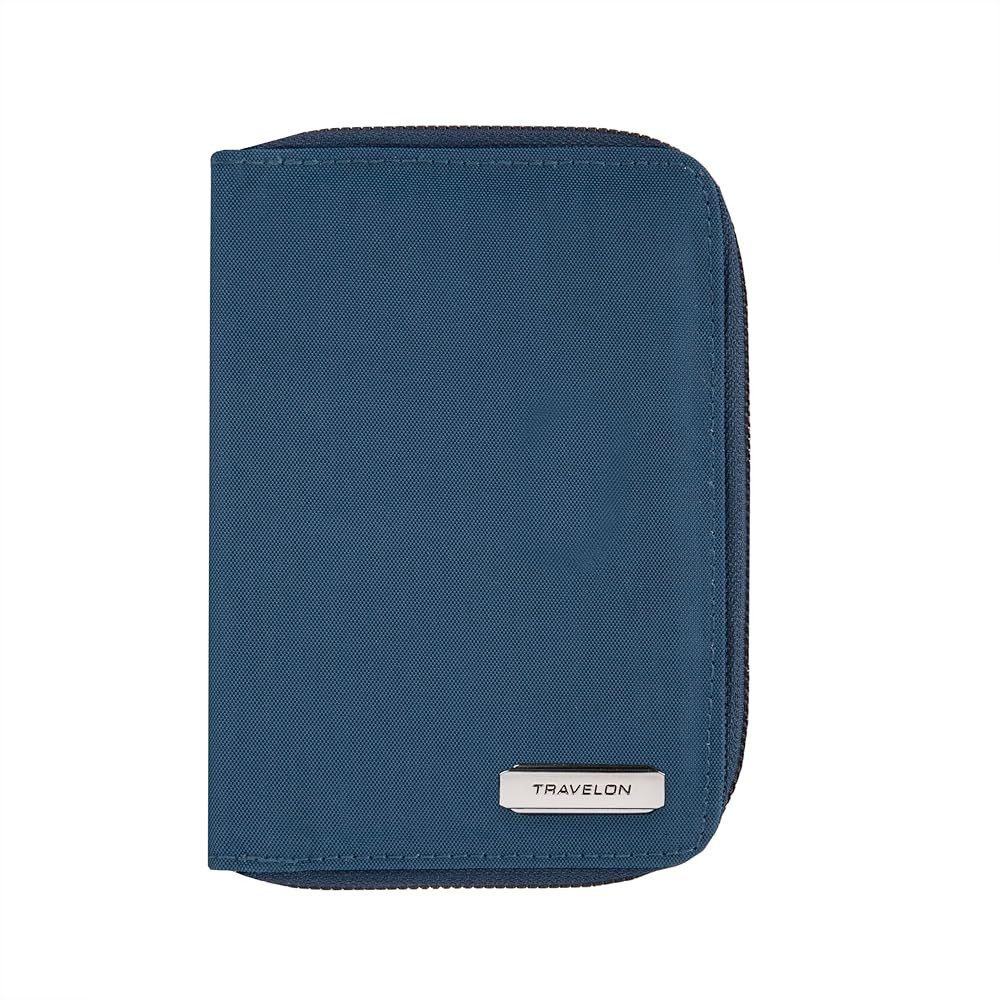 Travelon RFID Blocking Passport Zip Wallet, Ocean, 4.5"x 6"x 0.75" | Amazon (US)