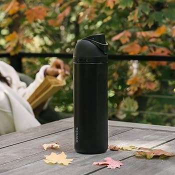 Owala FreeSip Stainless Steel Water Bottle 24 oz Very, Very Dark | Amazon (US)
