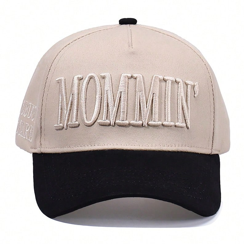 Vintage Two-Tone Trucker Hat Adjustable Baseball Cap With Mommin Embroidery Ponytail Fit Unisex Outdoor Casual Headwear | SHEIN