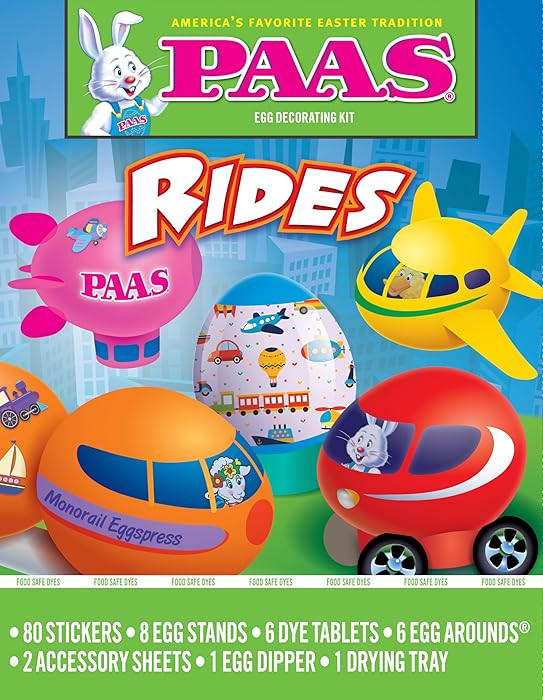 PAAS Rides Decorating Kit – Fun & Easy Egg Dying for the Whole Family with 80 Stickers, 6 Dye T... | Amazon (US)