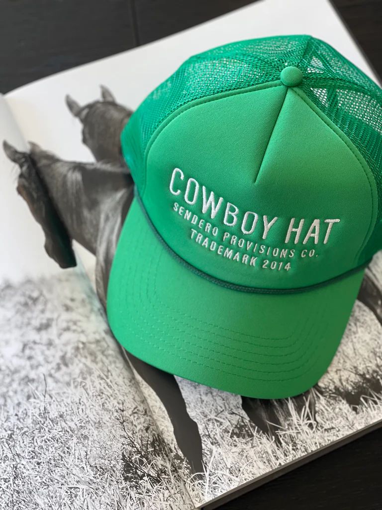 NEW!! Cowboy Trucker Hat in Green | Glitzy Bella