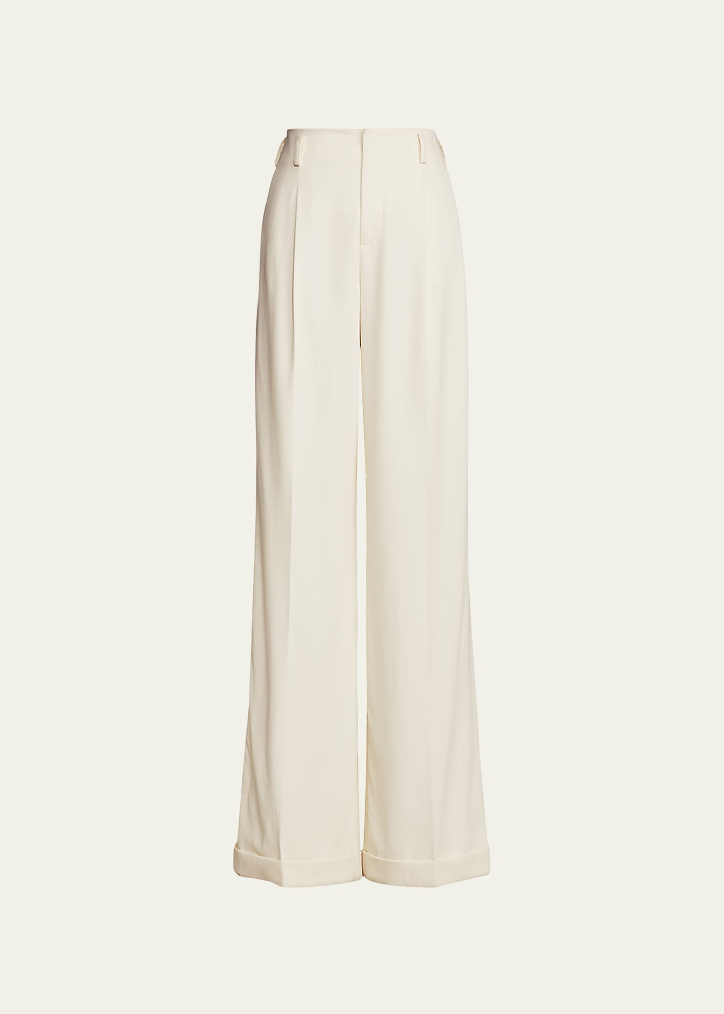 Ralph Lauren Collection Acklie Wide-Leg Cuffed Wool Trousers | Bergdorf Goodman