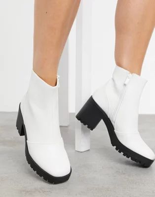 RAID Becca chunky ankle boots in white | ASOS (Global)