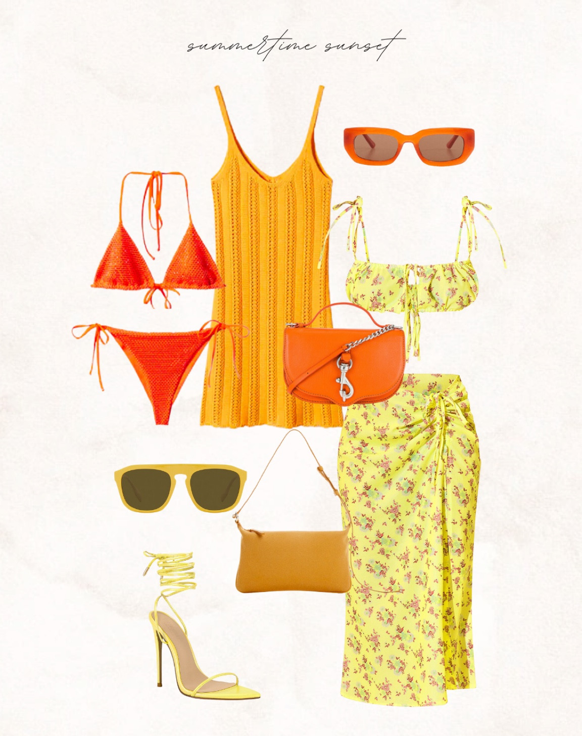 Mixing yellows and oranges can be difficult but Mango mixes the two perfectly. These gorgeous pieces are versatile for summer and into the spring time. 

spring l summer l dress l summer dress l floral dress l yellow dress l orange bikini