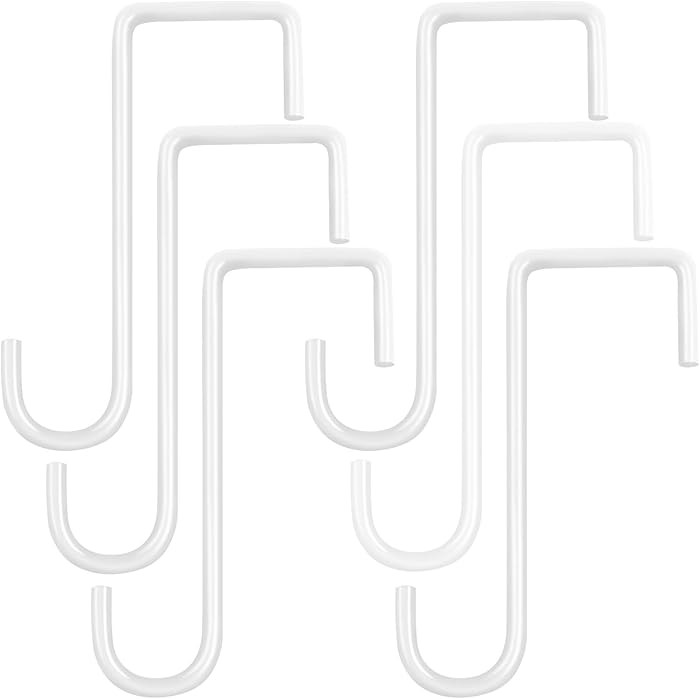 6 Pack 2 x 6 inch Vinyl Fence Hooks Patio Hooks White Powder Coated Steel Hangers fits Easily for... | Amazon (US)