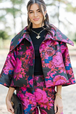 Main Event Red Brocade Cropped Coat | The Mint Julep Boutique