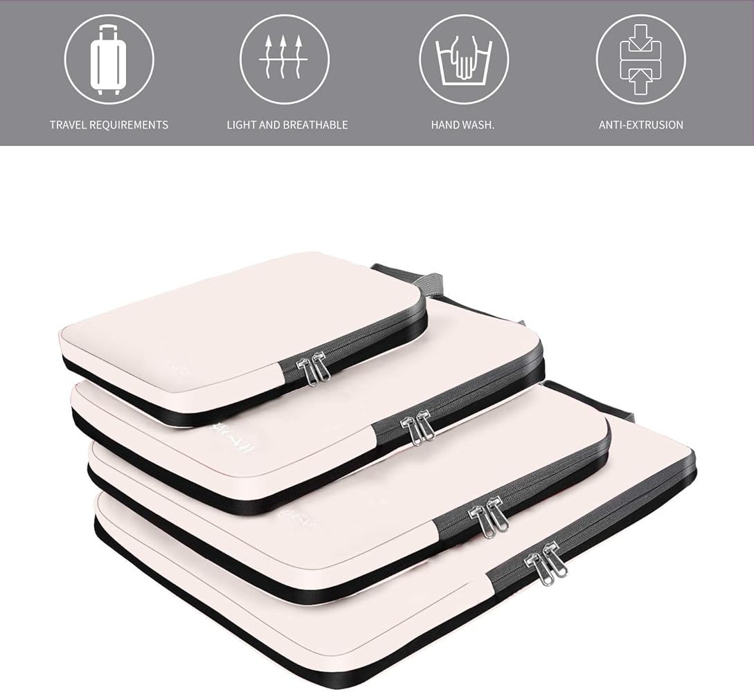 BAGAIL 4 Set/5 Set/6 Set Compression Packing Cubes Travel Accessories Expandable Packing Organizers | Amazon (US)