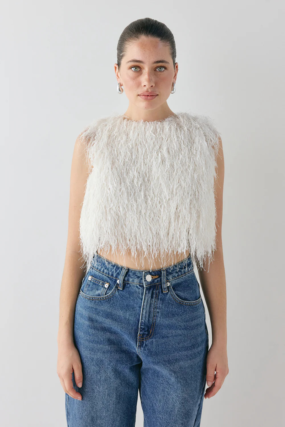 Vivia Fringe Top White | VRG Grl