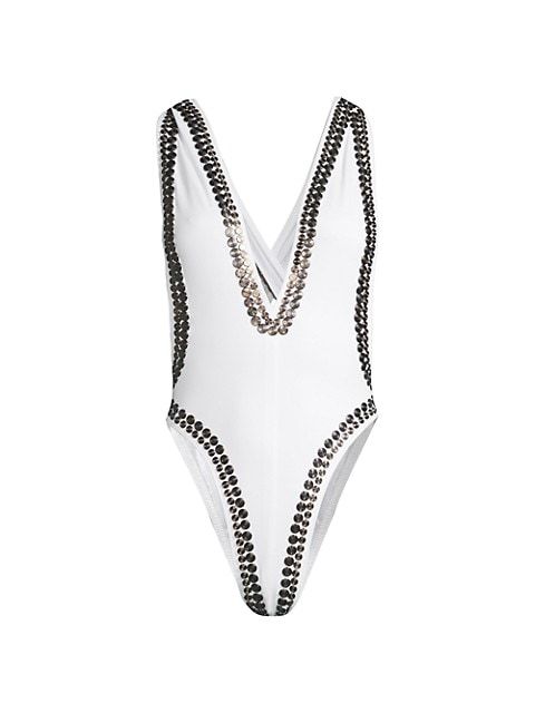 Marissa Studded One-Piece Swimsuit | Saks Fifth Avenue