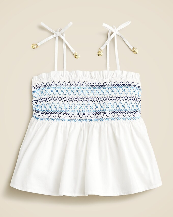 Girls' Paloma smocked tank top in cotton poplin | J. Crew US