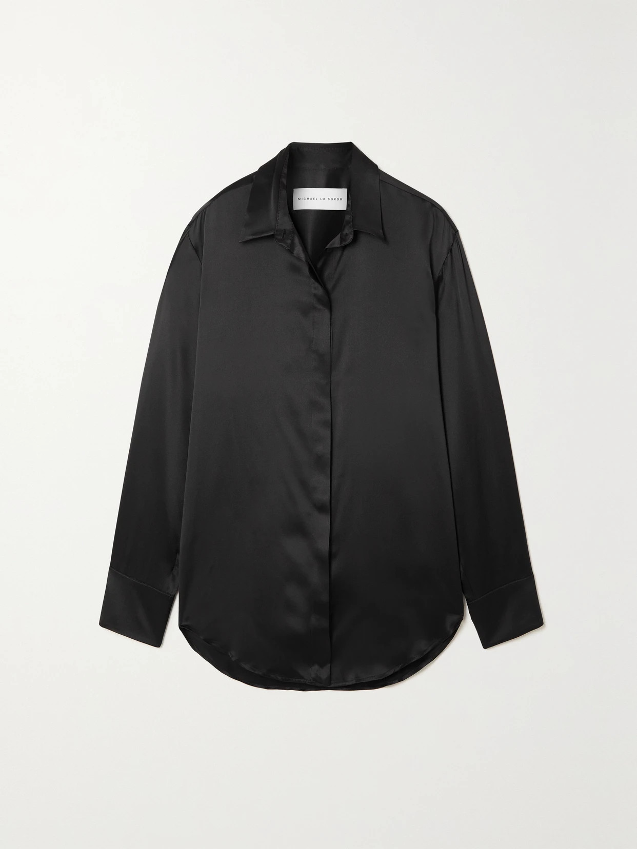 MICHAEL LO SORDO - Boy Silk-satin Shirt - Black | NET-A-PORTER (UK & EU)
