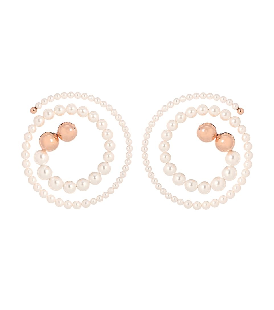 Faux-pearl embellished earrings | Mytheresa (UK)