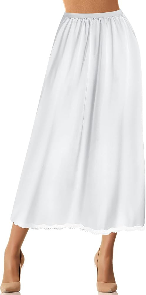 Jadive 22/30/36in Women's Half Slip Lace Underskirt Skirt Slip for Blouse Dresses Lingerie Skirt | Amazon (US)